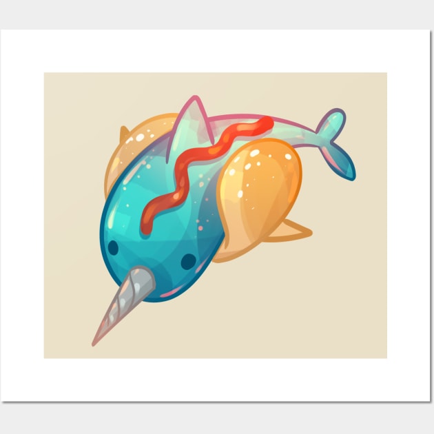 Narwhal Corndog Wall Art by Claire Lin